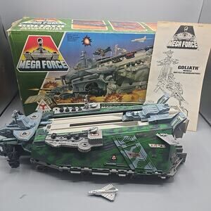 1989 Kenner Mega Force Goliath Mobile Battle HQ Triax Diecast With Box Manual